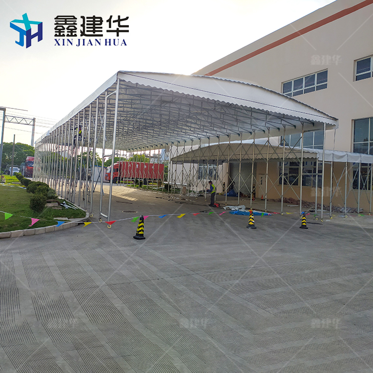河北大跨度推拉棚 工厂雨棚造型美观